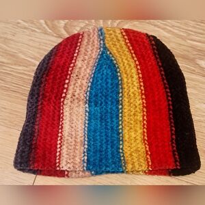 Multicolor Unisex Striped Colorful Women's Beanie